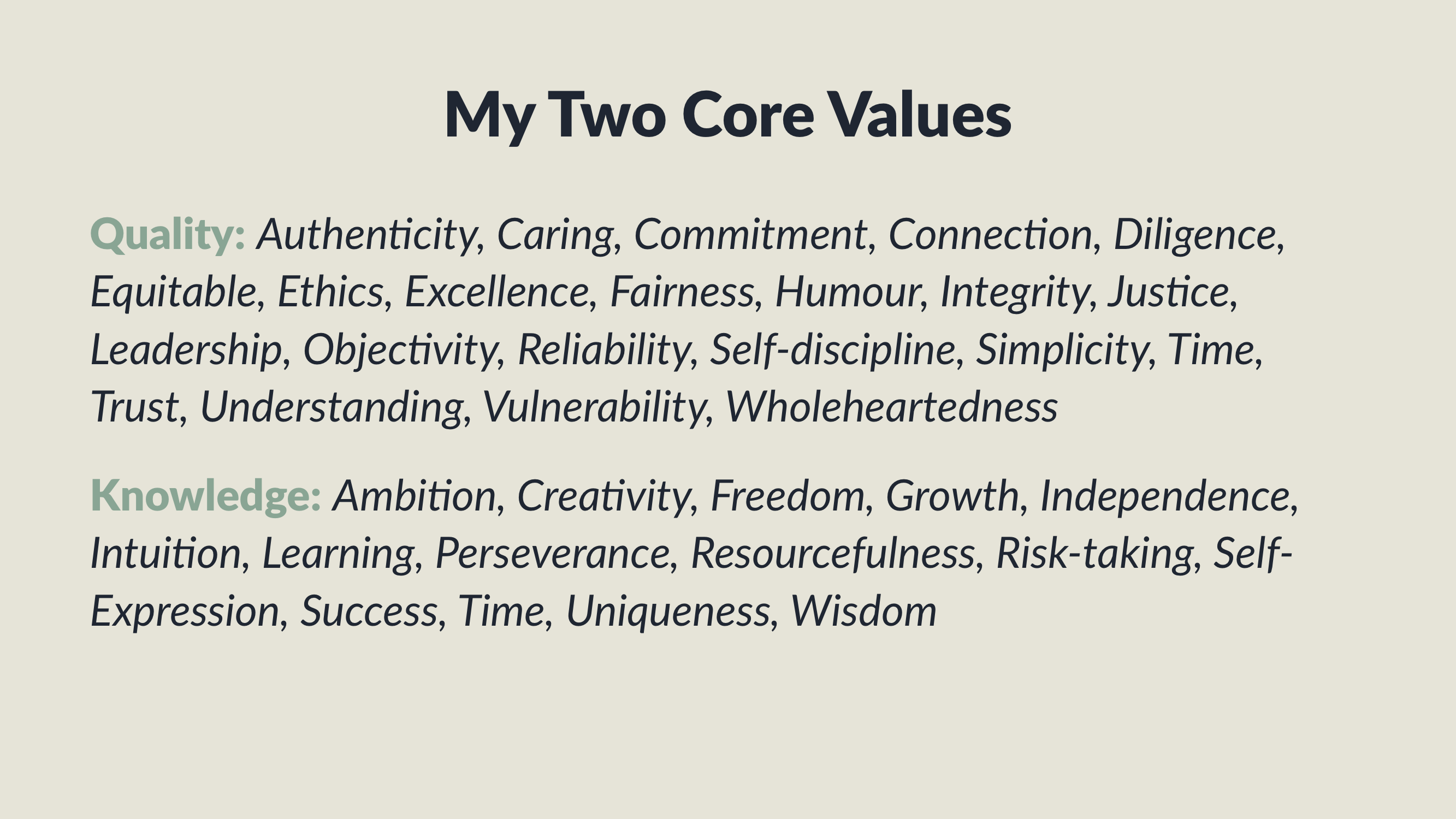 Understanding Our Core Values: An Exercise for Individuals and Teams