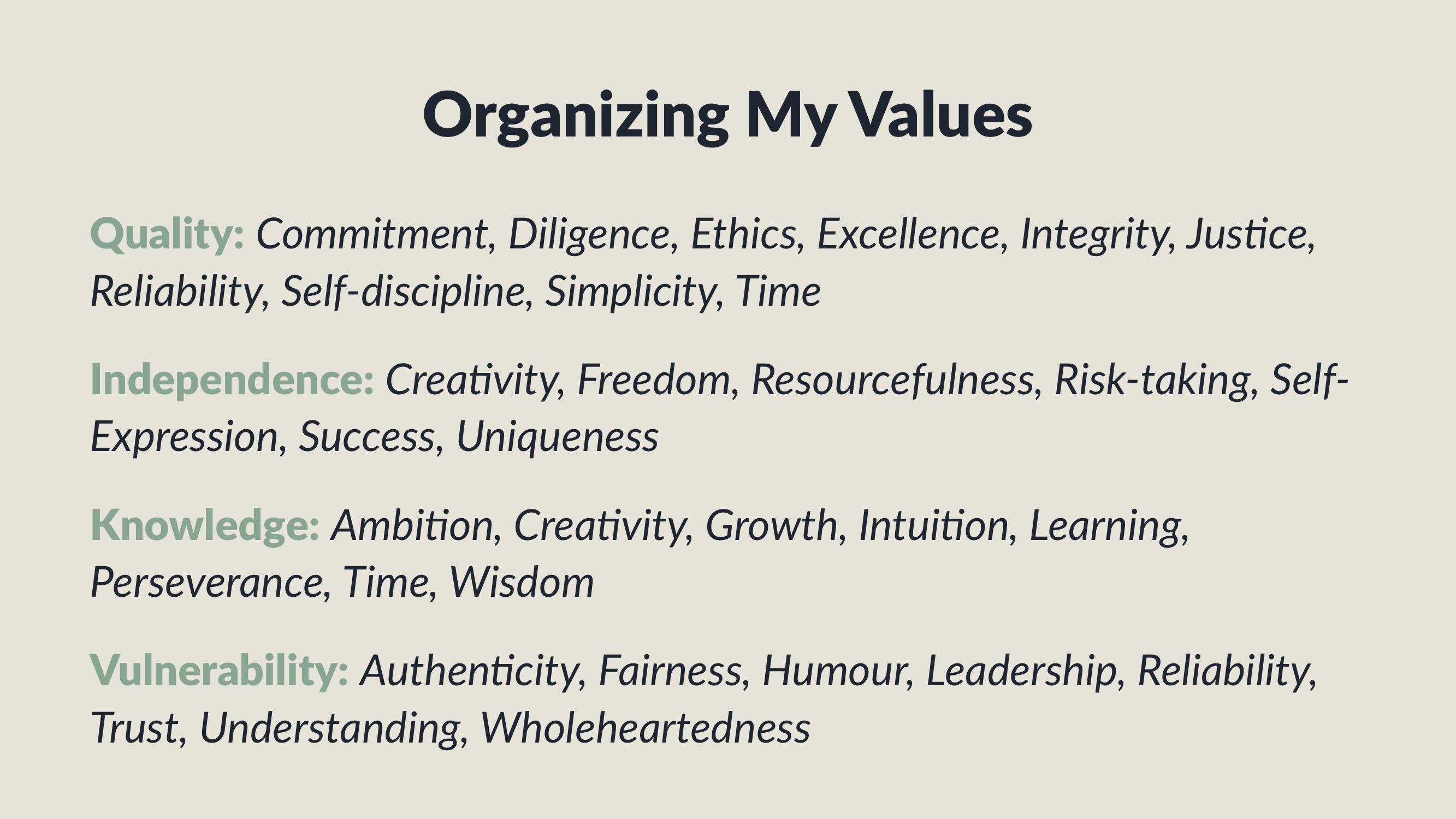 Understanding Our Core Values: An Exercise for Individuals and Teams